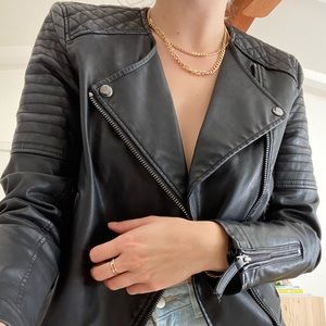 Faux leather jacket by topshop
